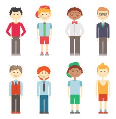 Set of boys in casual smart and sports clothes N2