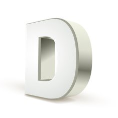 3d alphabet silver D N2