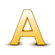 3d golden letter A N5