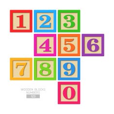 Wooden blocks - numbers