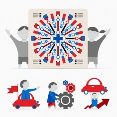 complex infographics with people