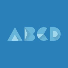 B C D A Modern Transparent Alphabet with Noise Shadow