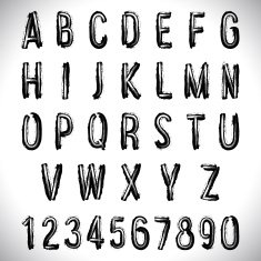Grunge Hand Made Vector Font N3