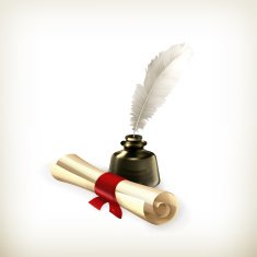 Ancient scroll and feather N2