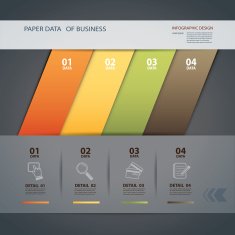 business step paper lines and numbers design template N8