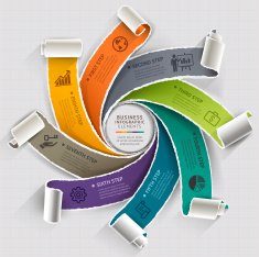 Modern infographics template torn paper style