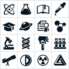 Black Science and Research Icons N2