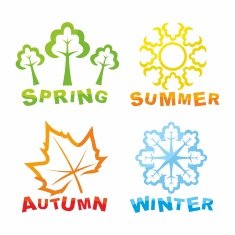 Colorful seasons icons