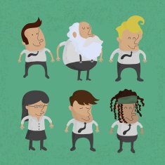 group of business men charactor women