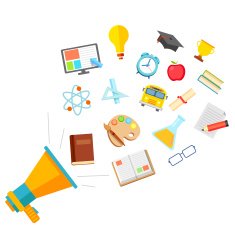 Flat Education Concept
