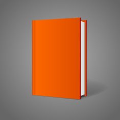 Vector blank book cover perspective orange