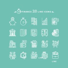 Set of Outline Finance Icons