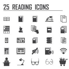 25 reading icons