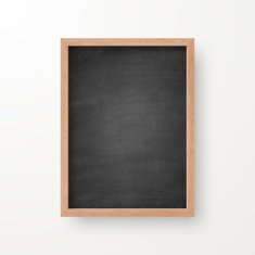 Blank Chalkboard with Wooden Frame on white background N4