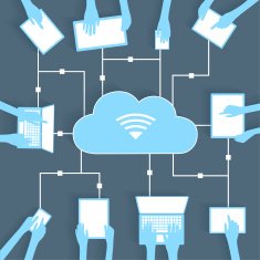 Cloud Computing Paper Cutout BYOD Devices Network N2