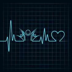 Heartbeat with a unity symbol in line