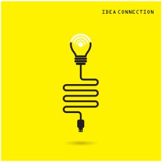 Creative light bulb with wifi connection icons