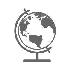 Earth Globe Emblem Vector Icon