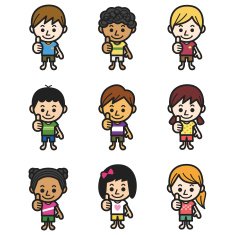 Cute kids showing thumbs up N2