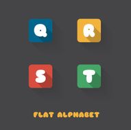 Q R S T - Flat Design Button Alphabet