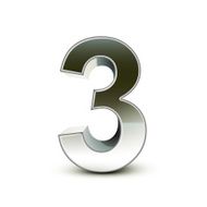 3d silver steel number 3 N5