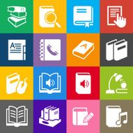 Book Icons and Color Background