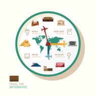 Infographic watch and travel flat icons idea Vector
