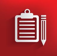 Document symbol on red background clean vector