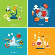 science concept physics chemistry biology flat design N2