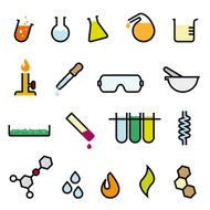 Colorful Chemistry Icon Set