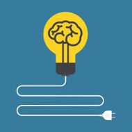 Circuit Concept of brain light bulb Flat design N2