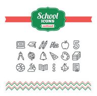 Set of hand drawn school icons N2