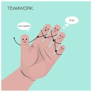 businessman concept funny fingers sign teamwork concept