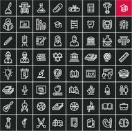 Education icons set Back to school concept linear icons