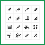 Graphic tools icon set