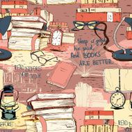 Books reading seamless background