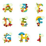 alphabet rainbow from A to I N2