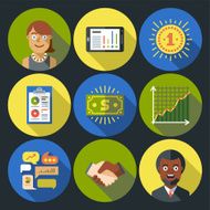 Business startup circle icon set 3 Trendy illustrations