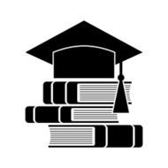 Celebrating graduating hat and books Education symbol
