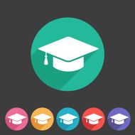 Flat graduation cap icon N4