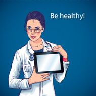 beautiful doctor with computer tablet medical apps N2