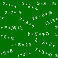 seamless pattern of math homework on a blackboard