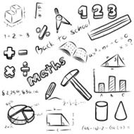 mathematics symbol and equipment set