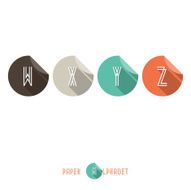W X Y Z - Flat Design Paper Button Alphabet N2