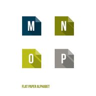 M N O P - Flat Design Paper Button Alphabet