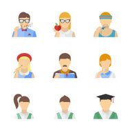 Students and teachers characters set
