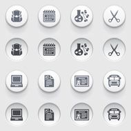 Education icons on white buttons Set 2 N2