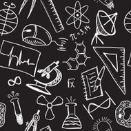 Science drawings on seamless pattern N2