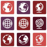 Vector Set of Globe Icons N13