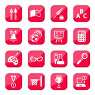 black school icon set